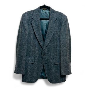 Adams Row by Richman 100% Pure Wool Men’s Blue/Gray Herringbone Blazer Sz 40R
